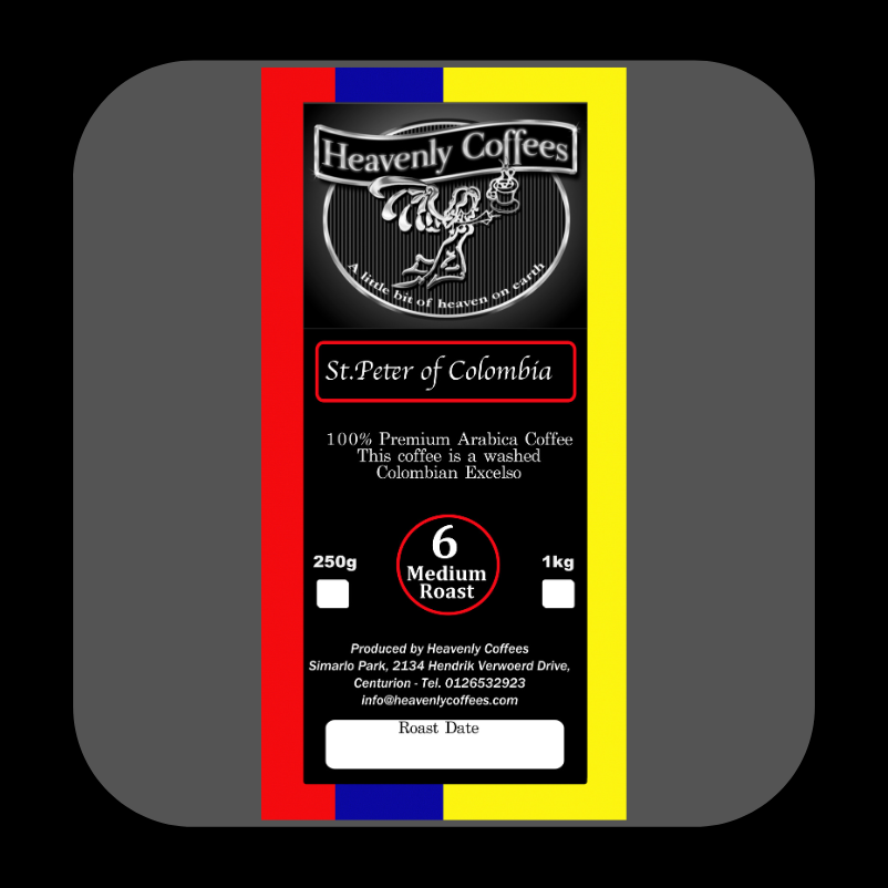 St. Peter of Colombia Medium Roast 250g/1kg - Heavenly Coffees
