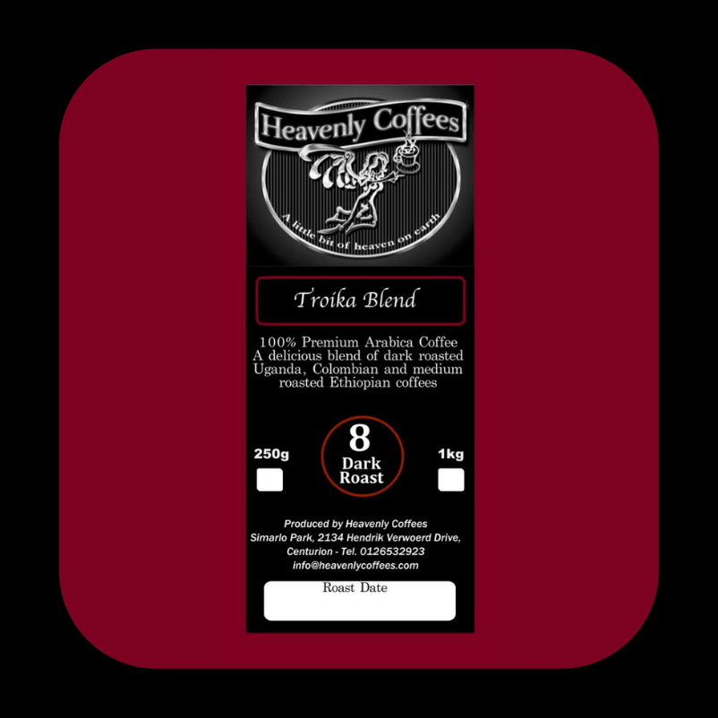 Troika Blend Dark Roast Coffee - Heavenly Coffees